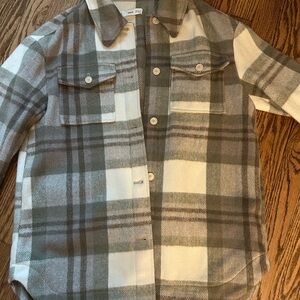 Mango Oversized Plaid Shirt in Brown and Cream